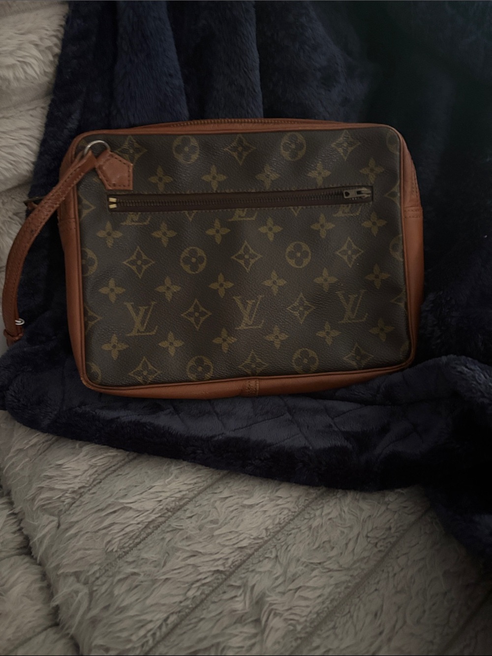 Louis Vuitton Brown Monogram Canvas Toiletry Pouch with Tan Trim